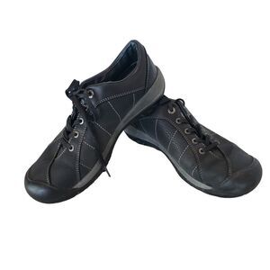 Keen Presidio Lace-up Black Leather Comfort Walking Hiking Shoes Womens Size 9.5
